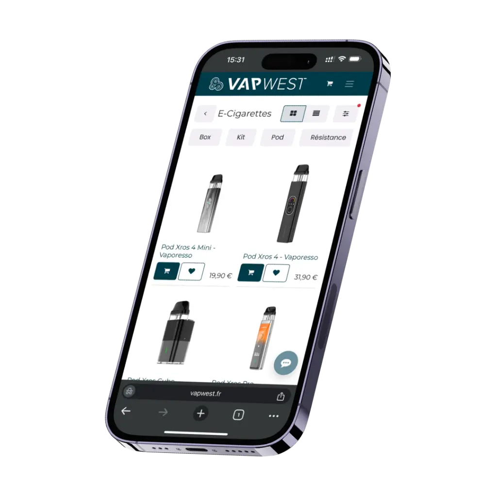 site vapwest sur mobile